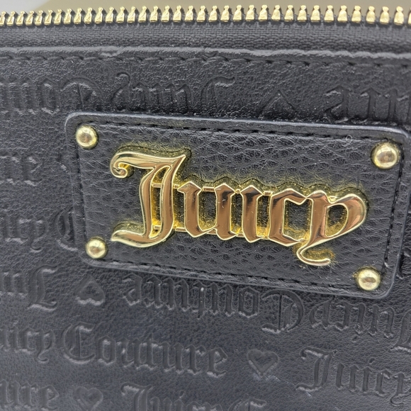 Juicy Couture Wide Wristlet • Black w/ Gold - Picture 2 of 6